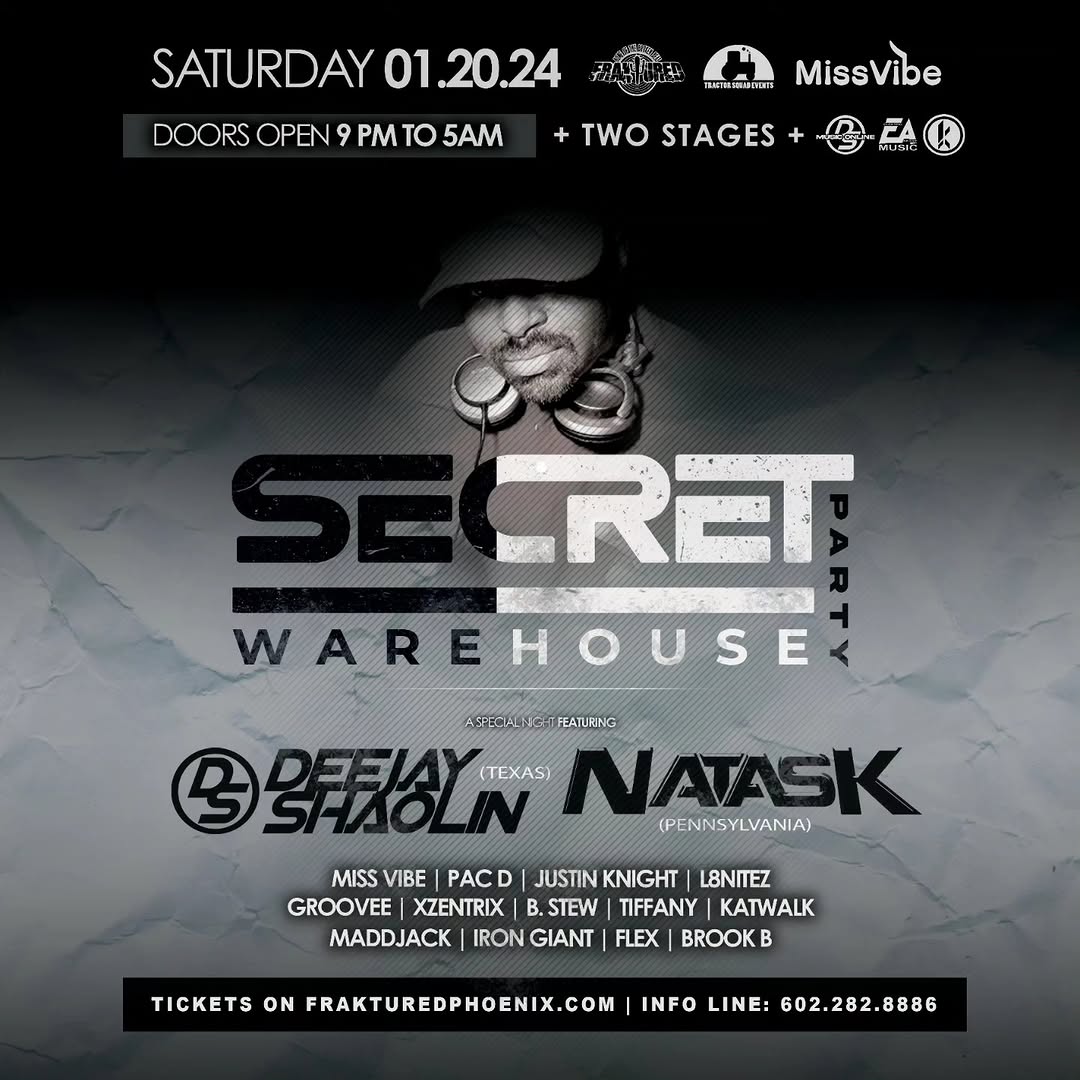 Secret Warehouse Party flyer