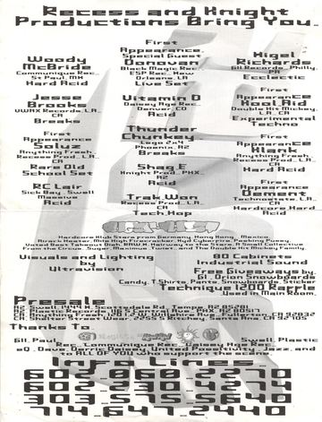 Recess and Knight Productions flyer, Arizona, Date unknown