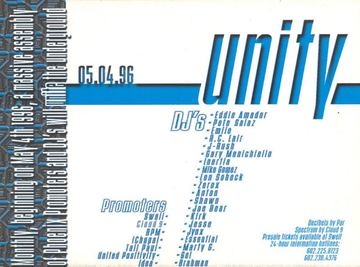 unity flyer, Phoenix, May 4, 1996