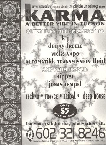Karma flyer, Tucson, c. 1993