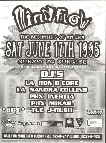 Mindflow flyer, Arizona, June 17, 1995