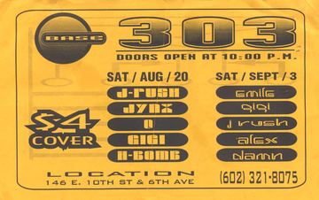 Base 303 flyer, Base, 146 E. 10th St & 6th Ave, Arizona, Date unknown