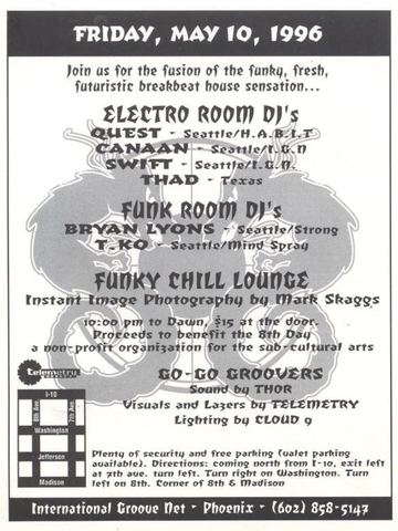 Funky Chill Lounge flyer, Phoenix, May 10, 1996