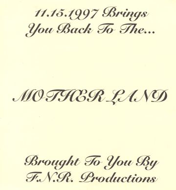 Mother Land flyer, Arizona, November 15, 1997