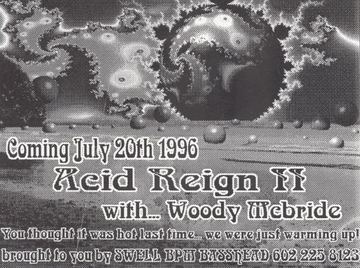 Acid Reign II flyer, Arizona, July 20, 1996