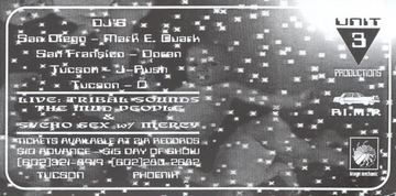Unit 3 Productions flyer, Tucson / Phoenix, Date unknown