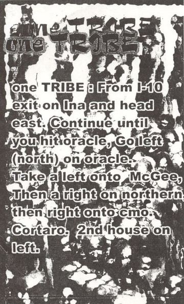 one TRIBE flyer, Tucson, Date unknown