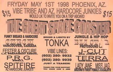 The Great Space Coaster flyer, Phoenix, May 1, 1998