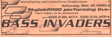 Bass Invaders flyer, Tucson, December 12, 1990