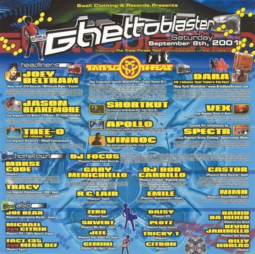 Ghettoblaster flyer, Tucson, September 8, 2001