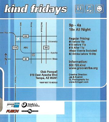 kind fridays flyer, Club Pompeii, Tempe, c. 2000