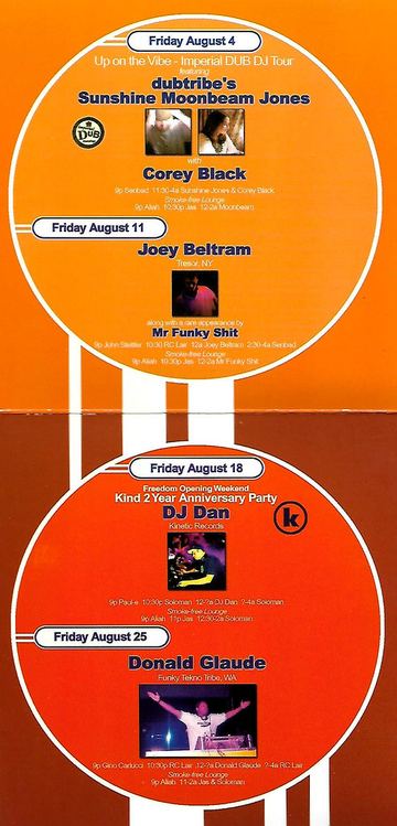 Up on the Vibe - Imperial DUB DJ Tour / Kind 2 Year Anniversary Party flyer, Arizona, August 4, 2000 (best guess)
