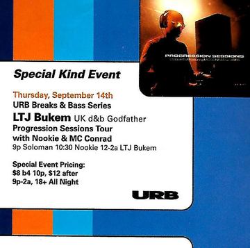 LTJ Bukem - URB Breaks & Bass Series (Special Kind Event) flyer, Arizona, September 14, 2000 (best guess)
