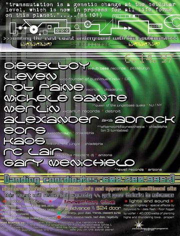 Landing Coordinates flyer, Arizona, June 14, 1997