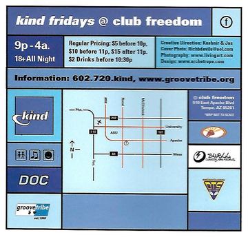 kind fridays @ club freedom flyer, Club Freedom, Tempe, Date unknown