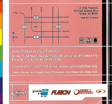 kind fridays at Club Freedom flyer, Club Freedom, Tempe, Date unknown
