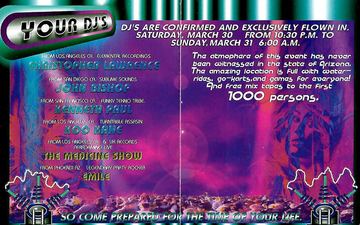 Your DJ's flyer, Arizona, March 30, 1996 (best guess)