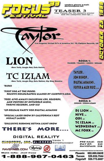 Focus '99 Festival flyer, Arizona, October 23, 1999