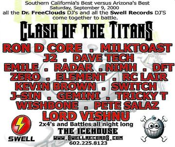 Clash of the Titans flyer, The Icehouse, September 9, 2000