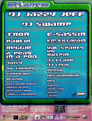 Return to Atlantis flyer, The Icehouse, Phoenix, June 9, 2001