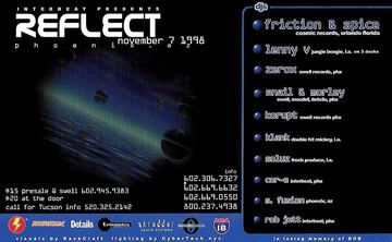 Reflect flyer, Phoenix, November 7, 1998