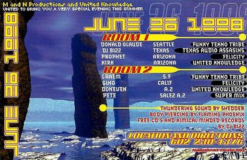 M and N Productions and United Knowledge flyer, Arizona, June 26, 1998