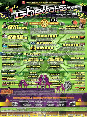 Ghettoblaster flyer, Phoenix, September 8, 2001
