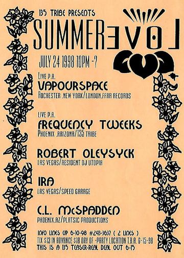 Summer Love flyer, Arizona, July 24, 1998