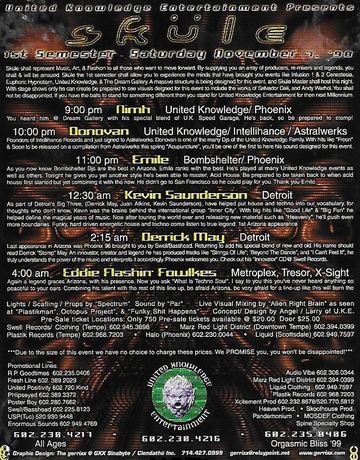 SKULE flyer, Arizona, November 7, 1998