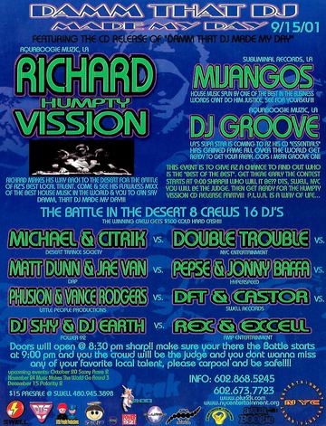 Damm That DJ Made My Day flyer, Arizona, September 15, 2001