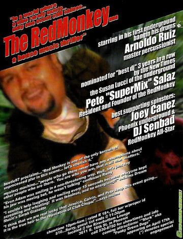 The RedMonkey flyer, Riverbottom Lounge, Phoenix, Date unknown