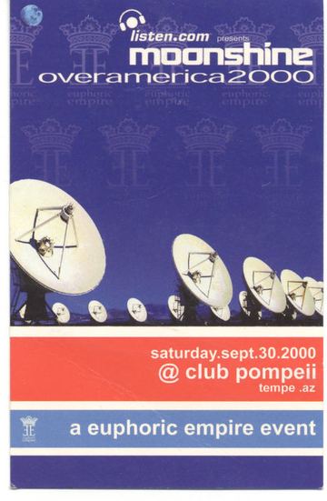 moonshine overamerica2000 flyer, club pompeii, Tempe, September 30, 2000