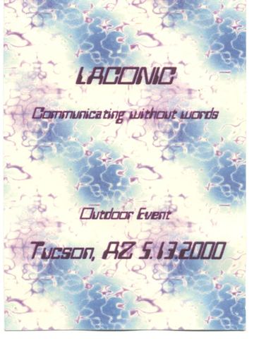 Laconic flyer, Tucson, May 13, 2000