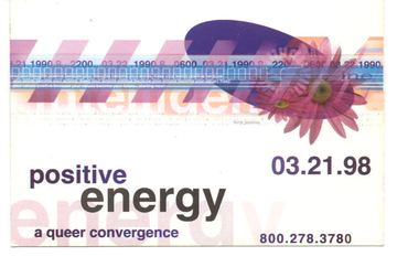 positive energy: a queer convergence flyer, Tucson, March 21, 1998