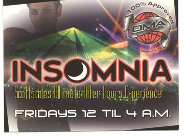Insomnia flyer, Scottsdale, c. 1997