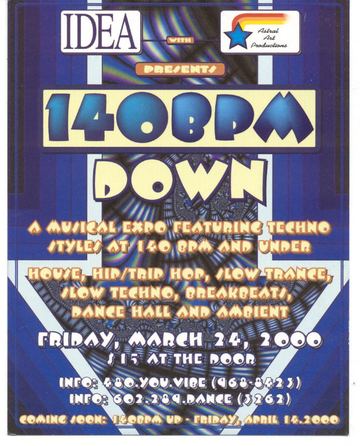 140BPM DOWN flyer, Tucson, March 24, 2000
