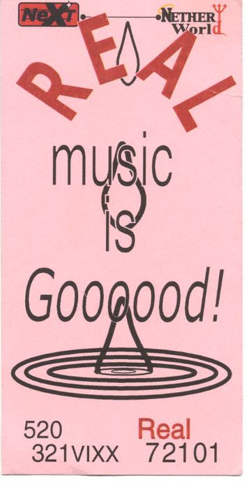 REAL music is Good flyer, NETHER World, Tucson, Date unknown