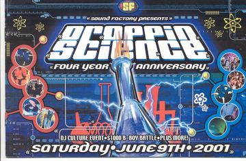 Droppin Science Four Year Anniversary flyer, Tucson, June 9, 2001