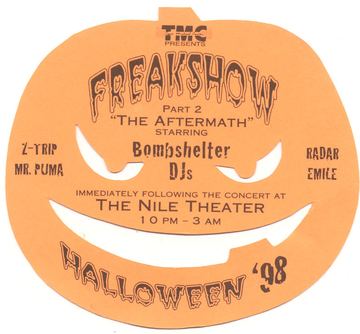 Freakshow Part 2 The Aftermath flyer, The Nile Theater, Tucson, 1998