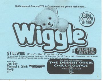 Wiggle flyer, Tucson, October 29, 1999