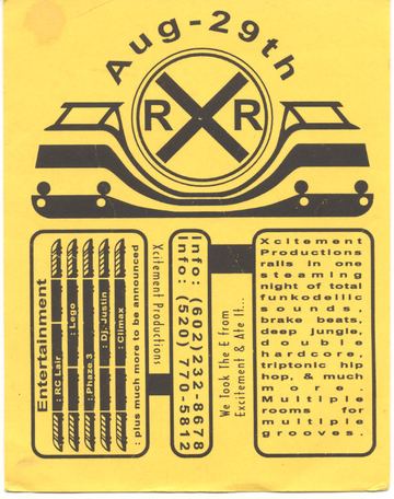 Xcitement Productions flyer, Tucson, August 29, year unknown