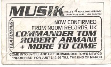 Musik 4 Year Anniversary flyer, Tucson, March 29, 1997