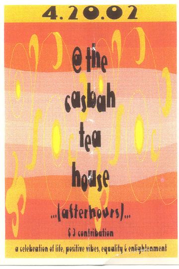 Afterhours @ the Casbah Tea House flyer, Casbah Tea House, Tucson, April 20, 2002