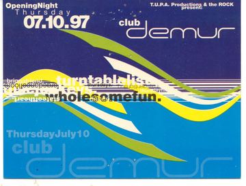 club demur flyer, Tucson, July 10, 1997