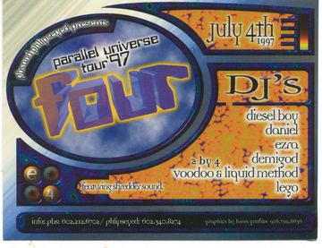 Parallel Universe Tour '97 (FOUT) flyer, Tucson, July 4, 1997