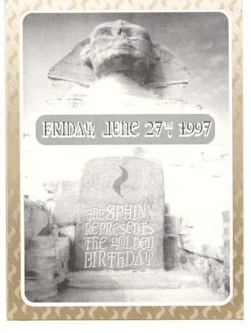 The Sphinx Golden Birthday flyer, Tucson, June 27, 1997