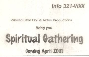 Spiritual Gathering flyer, Tucson, April 2001