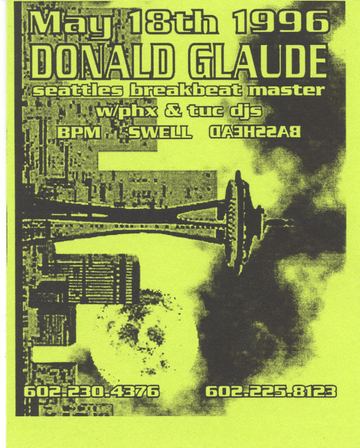 Donald Glaude flyer, Tucson, May 18, 1996