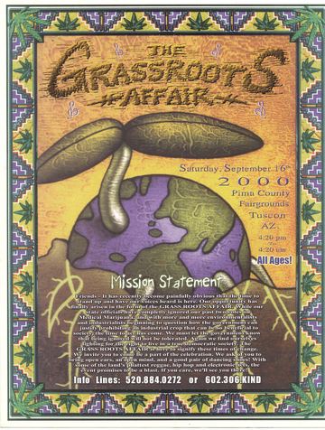 The Grassroots Affair flyer, Pima County Fairgrounds, Tucson, September 16, 2000