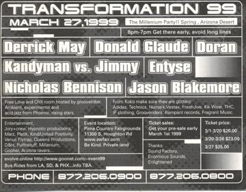 Transformation 99 flyer, Pima County Fairgrounds, Arizona, March 27, 1999